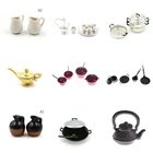 1:12 Кукольный домик миниатюрная кухонная утварь кухонная посуда мини-горшок котёл сковородка с крышкой кофейные чайные чашки керамический горшок игровая кухонная игрушка