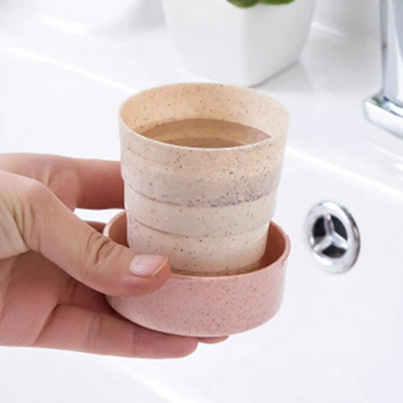 QuickDone Портативный Пшеничная солома Пластик телескопическая складная бутылка