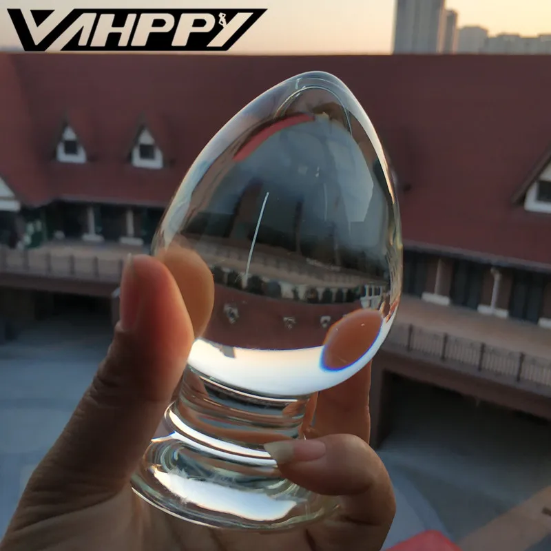 Анальная пробка из большого стекла с пирексом 67 мм стеклянный фаллоимитатор для