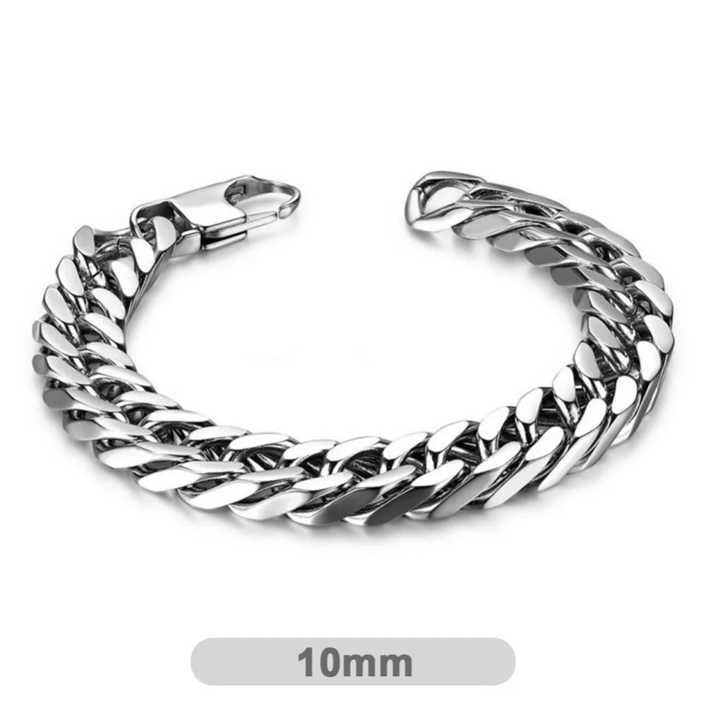 

Stainless steel 19 20 21 22 23 24cm Length 5 6 7 8 10mm Width Men Bracelet B107