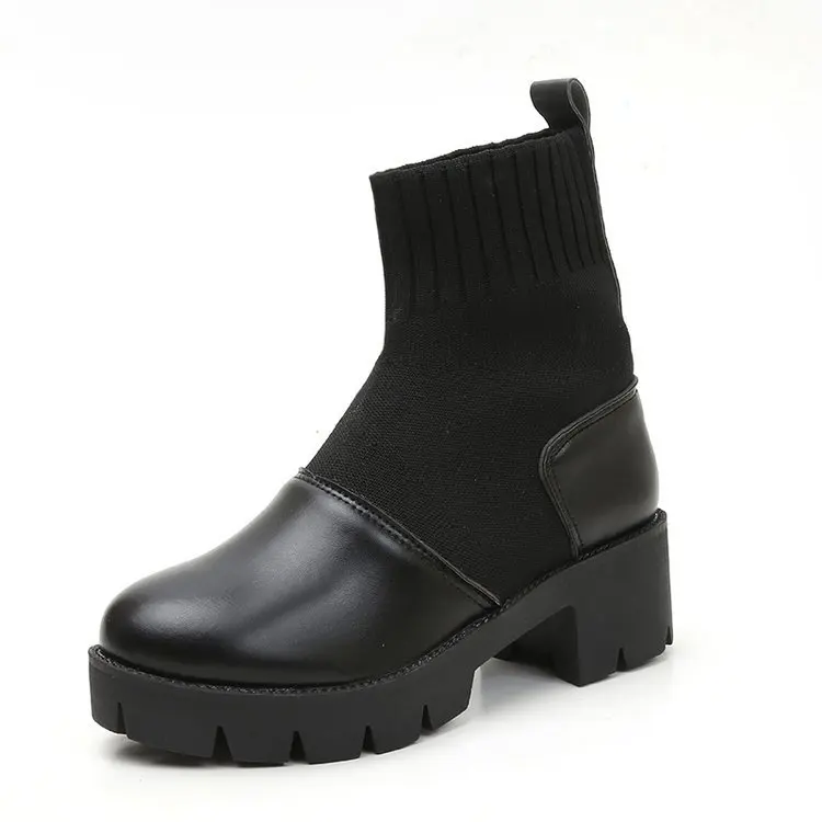 Botas Mujer/Новинка 2019 года разноцветные ботильоны женские ботинки Челси на толстом