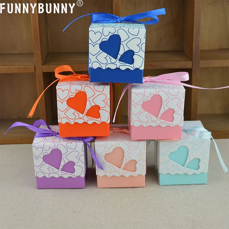FUNNYBUNNY подарочные коробки для свадебных торжеств в форме сердца с ленточным