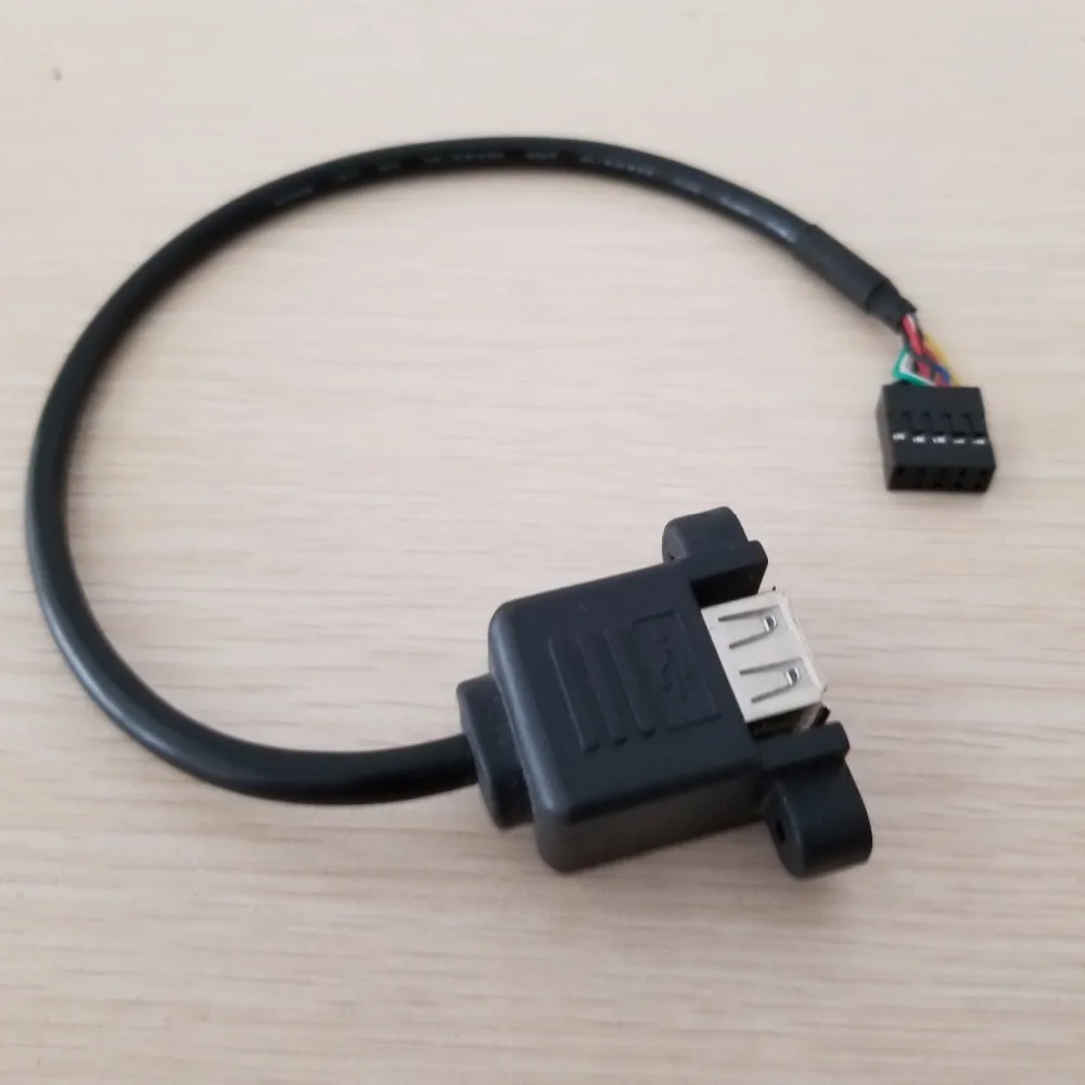 Dupont 10Pin/9Pin Female to Dual USB Type A Panel Mount Adapter Data Extension Cable 30cm | Компьютеры и офис