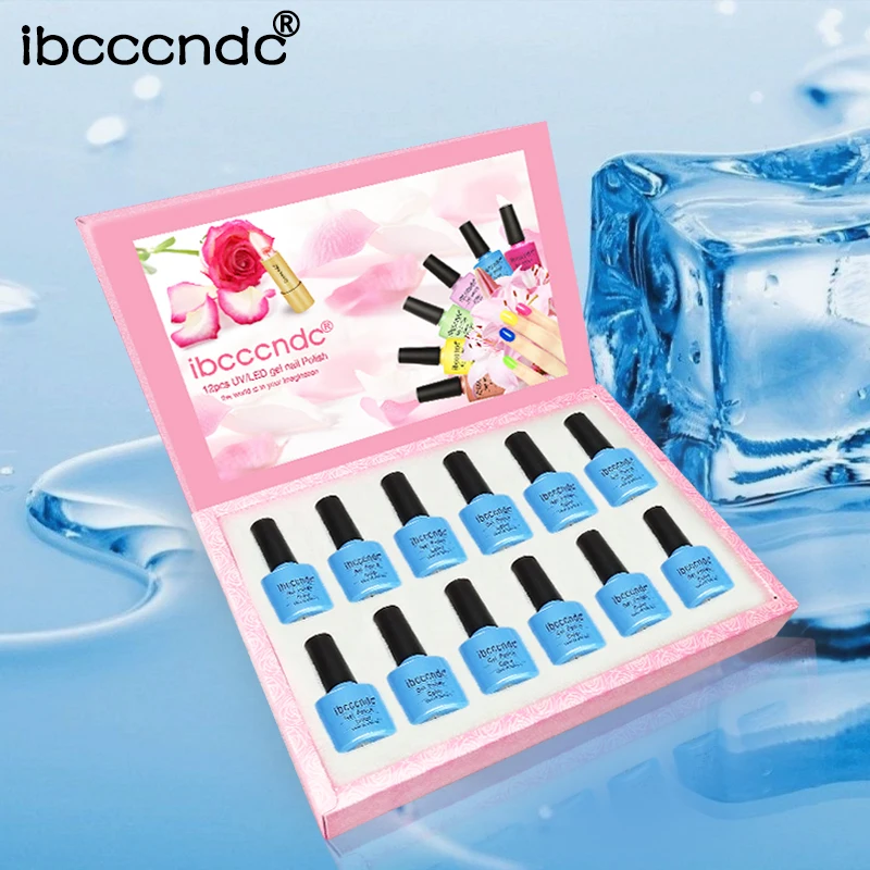12 шт./компл. синяя серия Гель лаков удаляемый замачиванием УФ светодиодный лак