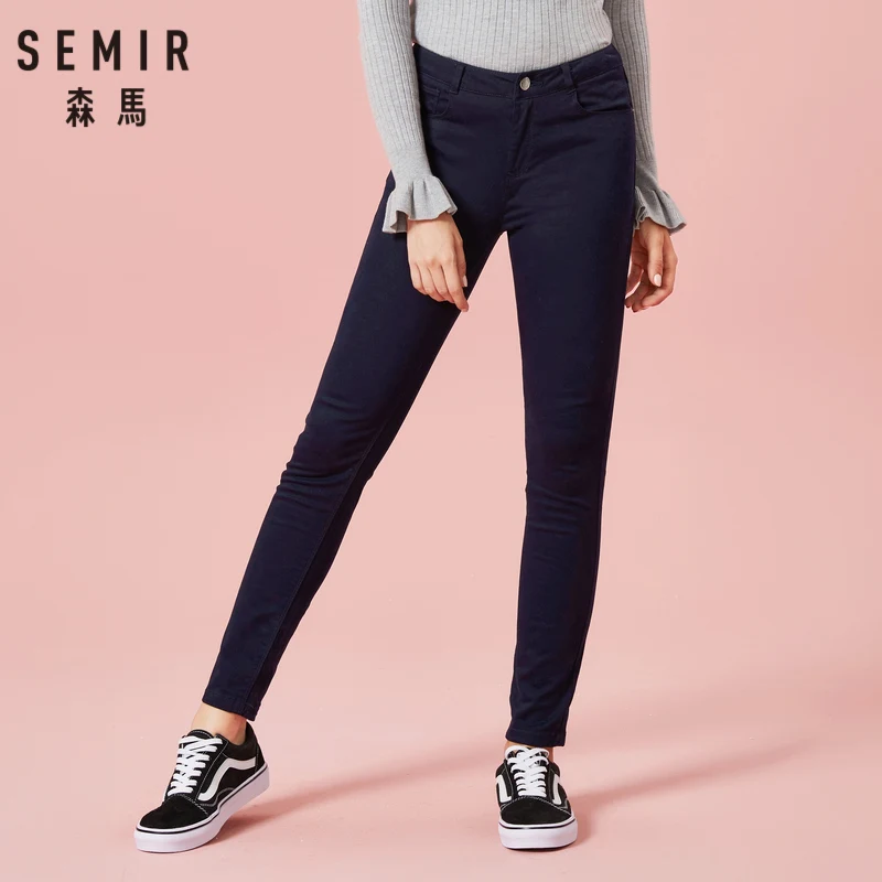 SEMIR женские обтягивающие хлопковые укороченные брюки длиной до щиколотки