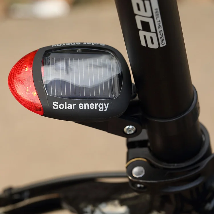 2 LED 3 Modes Bright Solar Energy Power Bike Mountain Bicycle Red Tail Rear Light Outdoor Sports Cycling Lamp MBI-21 | Спорт и