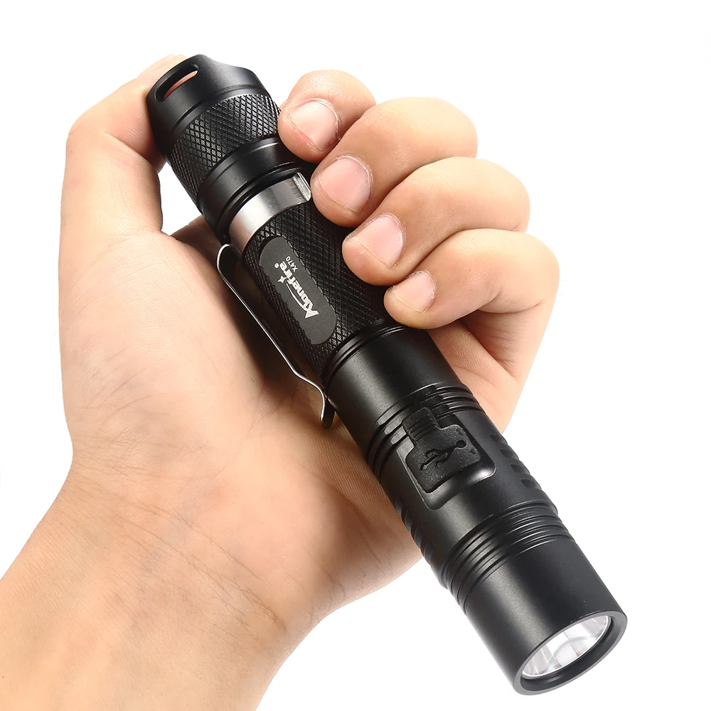 AloneFire X470 Мощный тактический светодиодный USB фонарик 18650 Cree XPL 1000lm мощный 6 режимов
