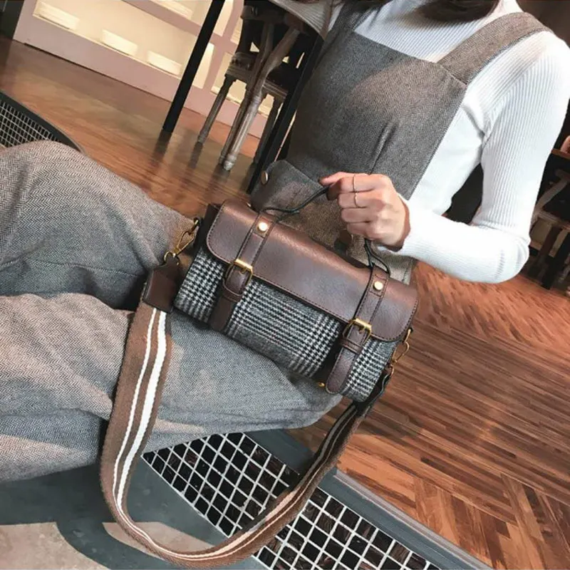 Женская сумка через плечо женские винтажные шерстяные сумочки с верхней ручкой