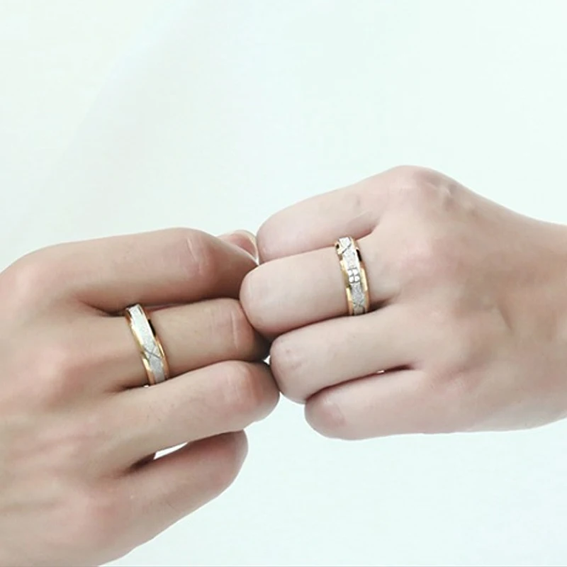 Блестящие Обручальные кольца для мужчин и женщин матовое кольцо из нержавеющей