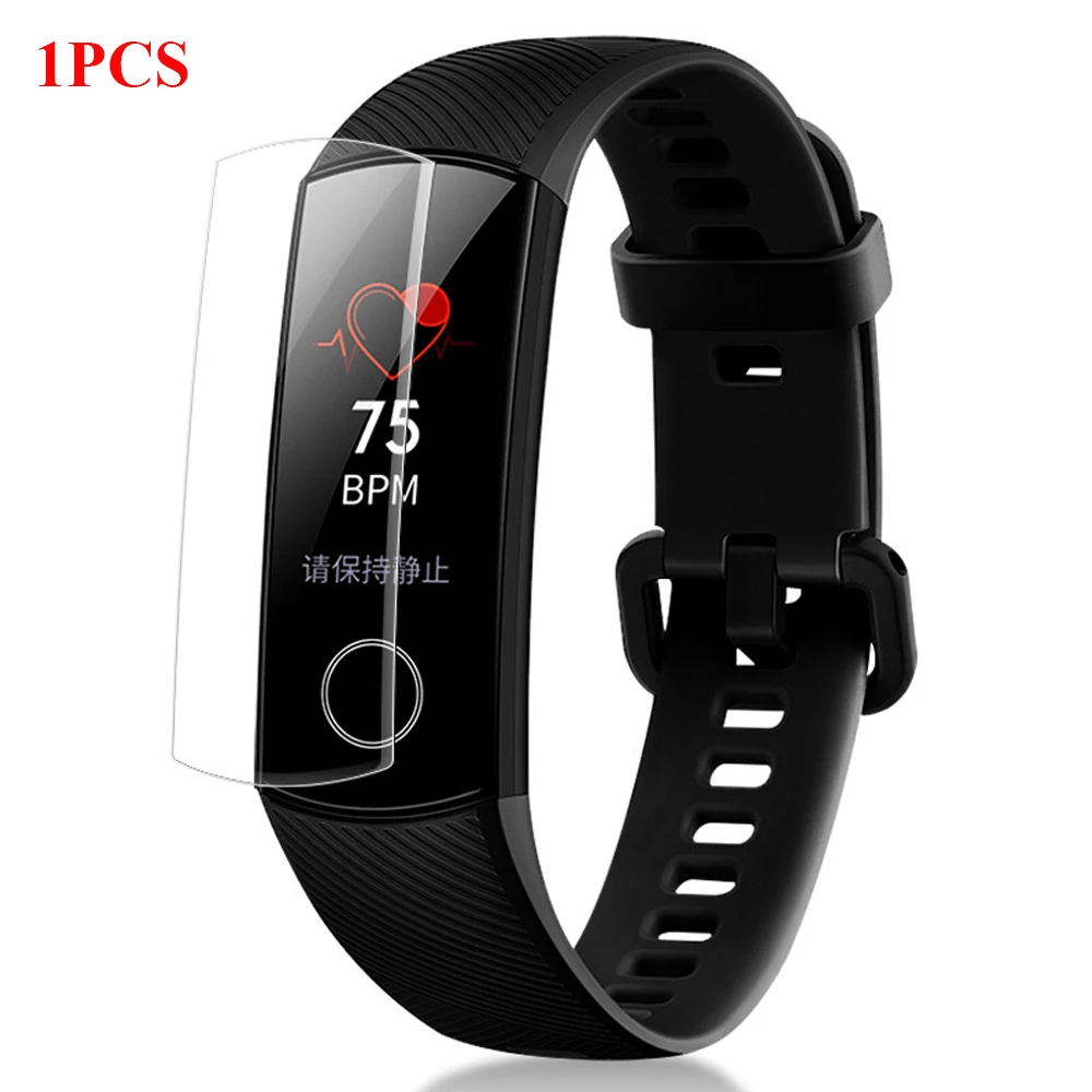 only 1PCS Film HANGRUI силиконовый ремешок для huawei Honor Band 4 5 сменный ремешок смарт-браслета ремешок для Honor Band 5 4 Смарт-часы пленка для экрана - Цвет: only 1PCS Film