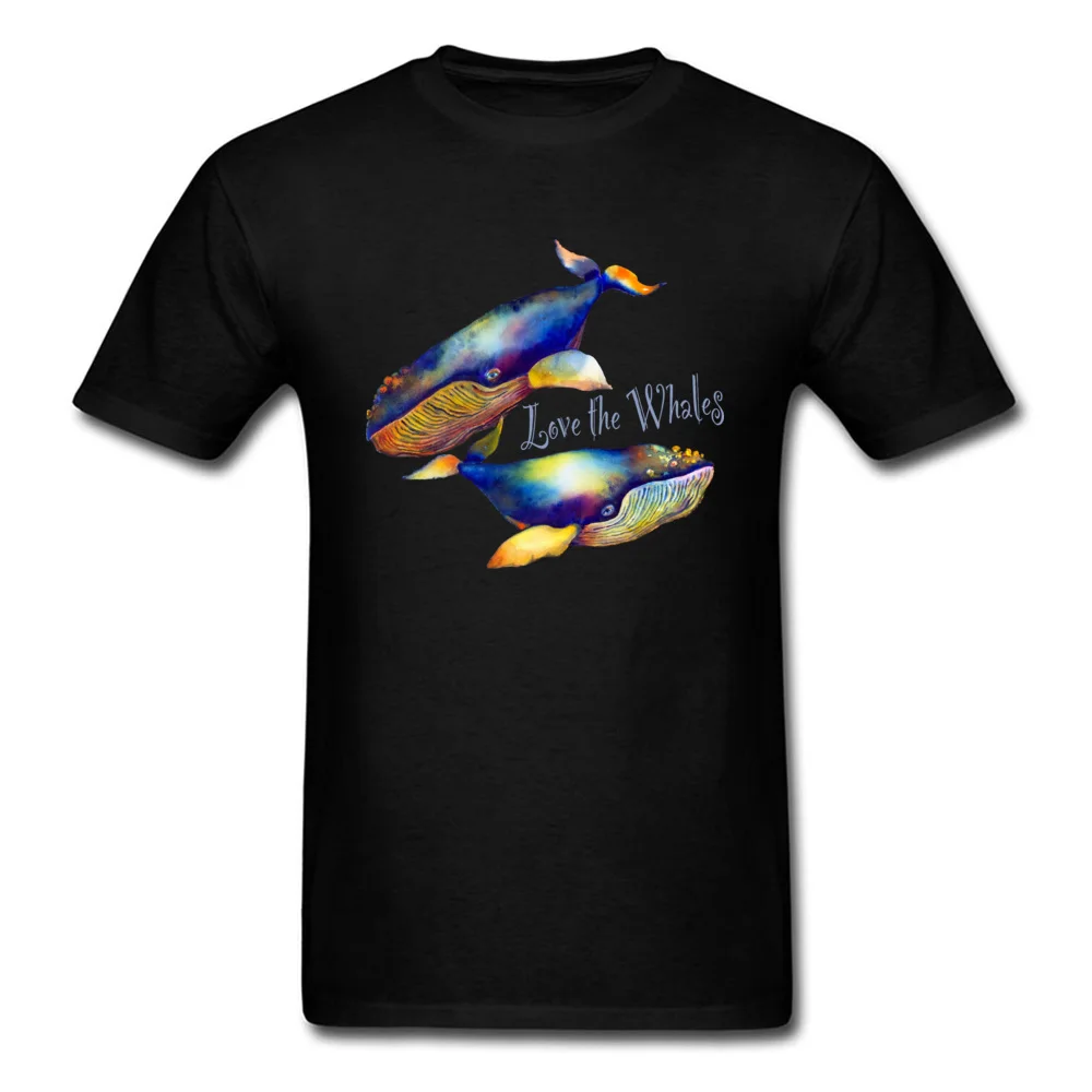 Футболки с надписью Love The Whales Мужская футболка семейная хлопковые топы круглым