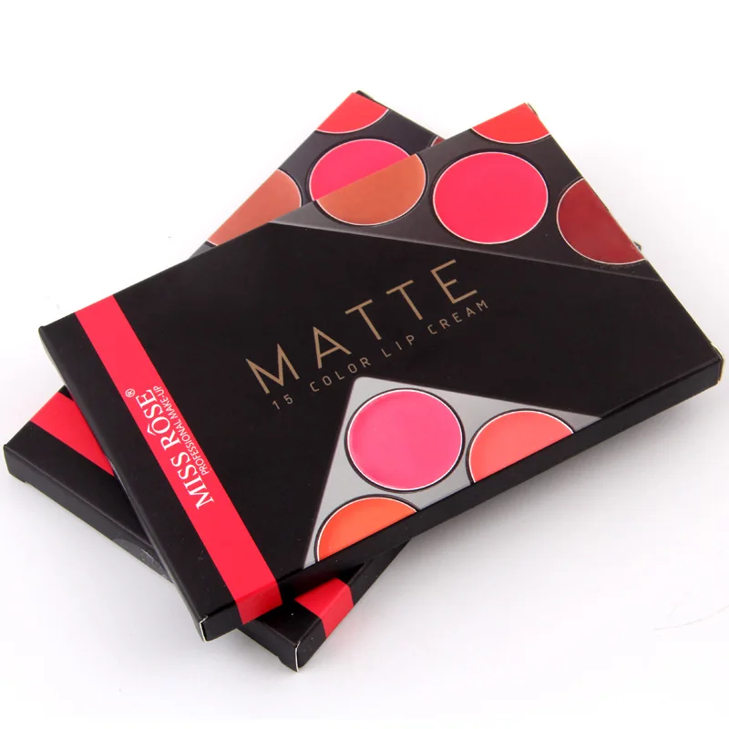 Miss Rose Beauty Makeup Lipsticks Moisturizer Lip Gloss Cosmetic Set Fashion Lipstick Palette Pretty Batom Matte 15 Colors |