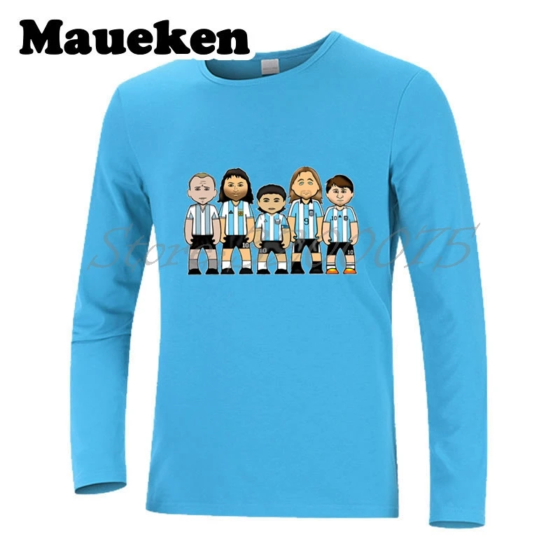 Мужская футболка с длинным рукавом Argentinian Legend Gabriel Batistuta Lionel Messi Diego Maradona Mario Kempes