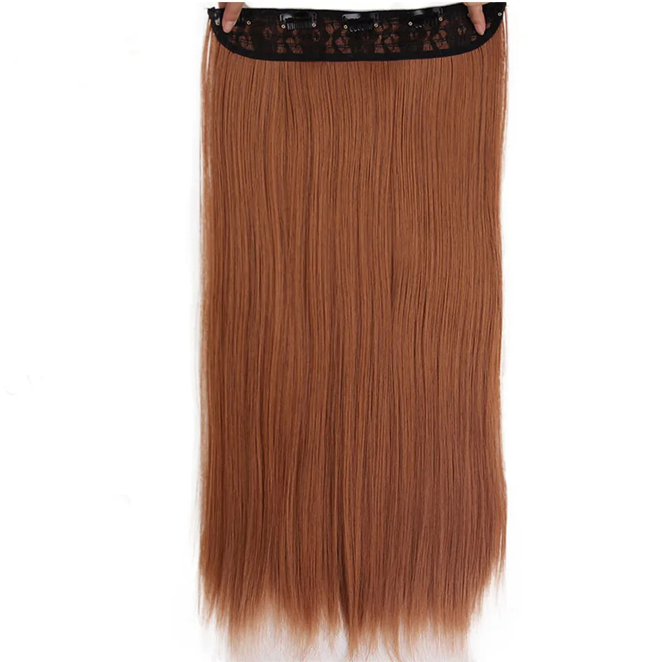 AISI BEAUTY Clip one piece Синтетические длинные прямые волосы для наращивания Ombre розовый фиолетовый 2" Накладные разноцветные женские волосы - Цвет: 30