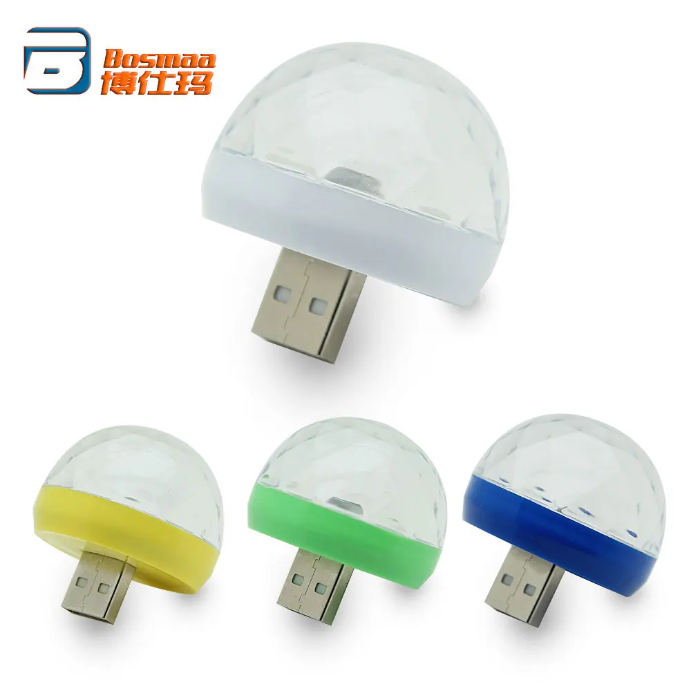 Декоративная светодиодная лампа BOSMAA Mini USB 1 шт. для салона автомобиля клуба