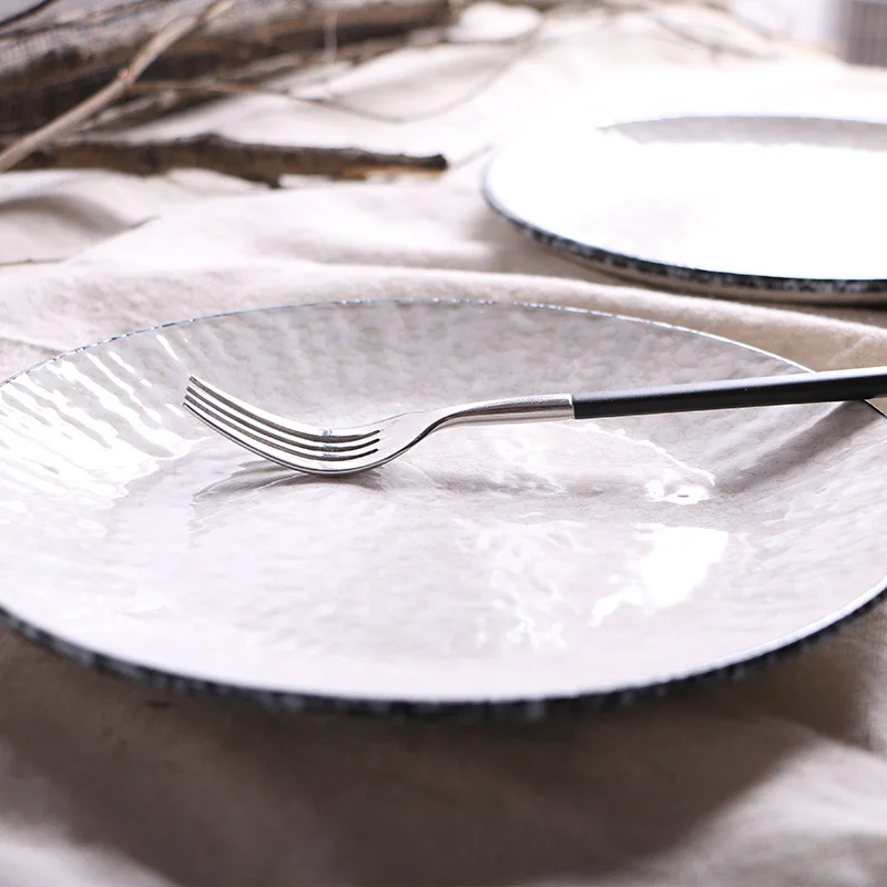 Тарелка керамическая Ins в стиле снежной столовой 7 дюймов|Блюдца и тарелки| |