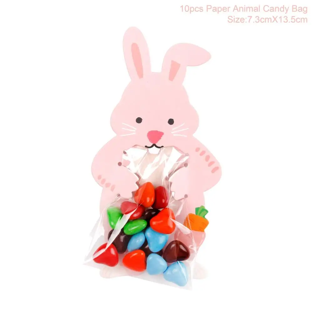 rabbit 10pcs FENGRISE Животное мультфильм животное баннер с днем рождения Дети джунгли вечерние сафари Декор Вечеринка зоопарк подарок ребенок день рождения Декор - Цвет: rabbit 10pcs