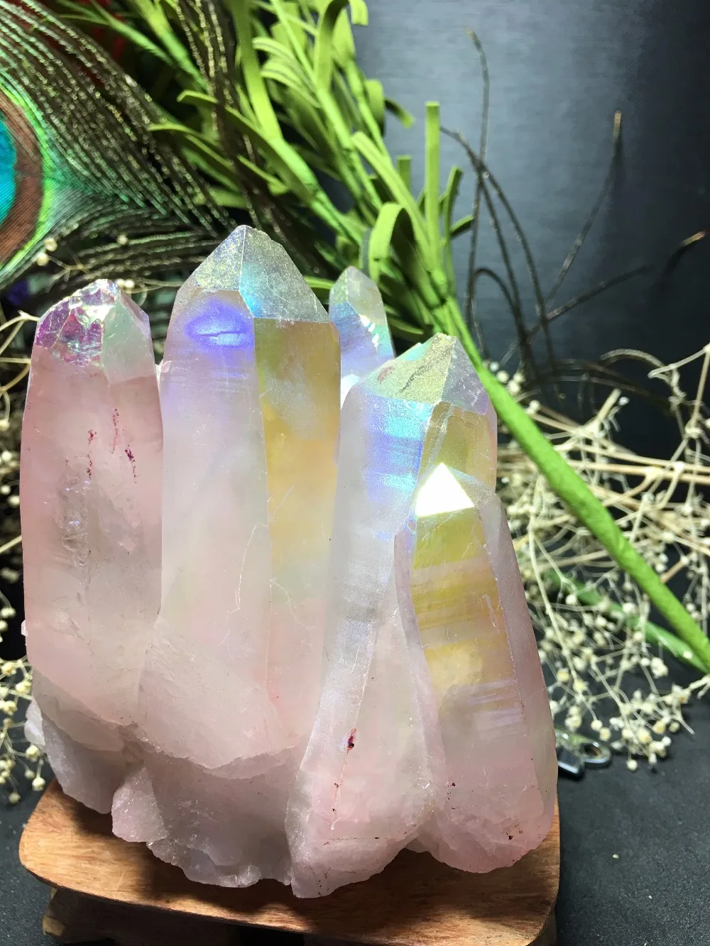 PRETTY Aura кварцевый кристалл висмута титана кремния скопления образцов | Дом и сад