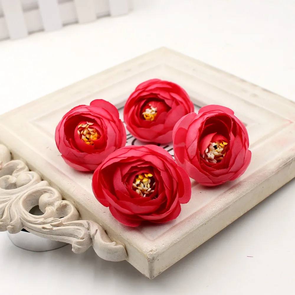 rose Red 20 шт. искусственные цветы шелк мини небольшой чайный бутон для свадьбы украшения дома ручной работы Флорес ткань шляпа интимные аксессуары ремесло цветок - Цвет: rose Red