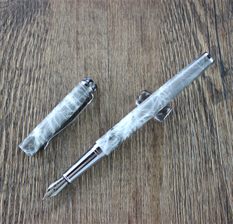 Ручка перьевая Jinhao 911 стальная с мраморным узором и сверхтонким наконечником 0 38