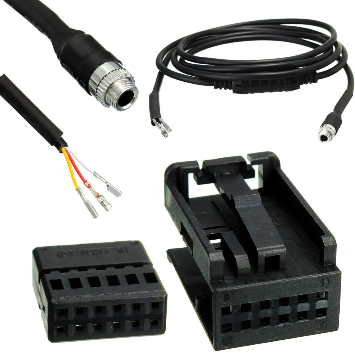Вспомогательный провод AUX 3 5 мм 12PIN черный аудиокабель для BMW E60 E63 6 Series|aux cable bmw e60|bmw