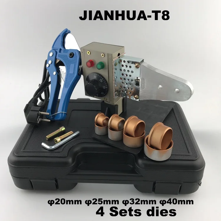 JIANHUA-T8 1 Набор Сантехнических инструментов 220 В 600 Вт контроль температуры пластиковых труб Сварочный аппарат пластиковый wllder PPR нагревательный элемент - Цвет: JIANHUA-T8