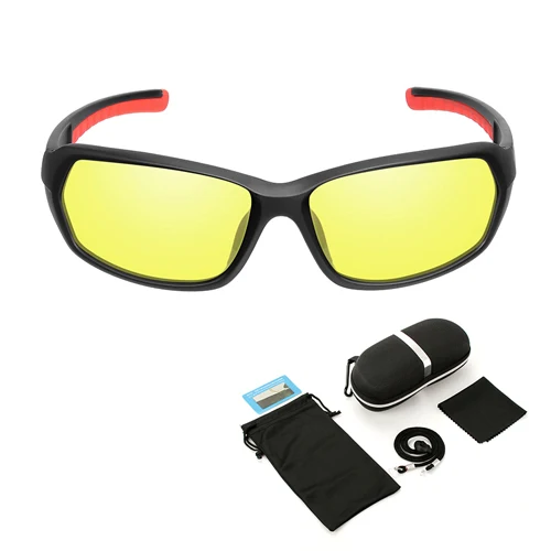 Yellow lens case Поляризационные спортивные солнцезащитные очки для мужчин и женщин, очки для бейсбола, бега, велоспорта, рыбалки, вождения, TR90, для гольфа, туризма, охоты, лыжных очков - Цвет: Yellow lens case