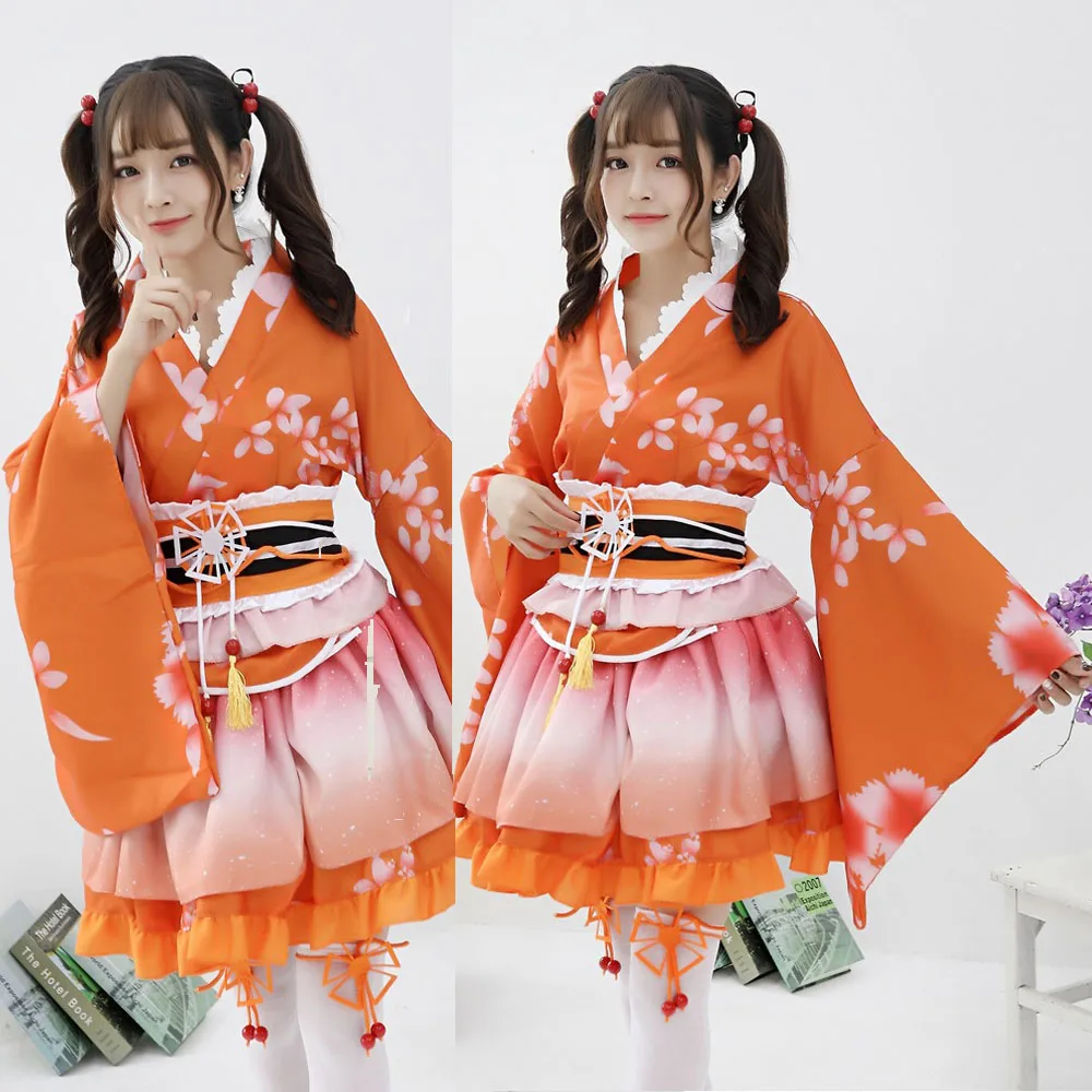 Аниме Love Live костюмы для косплея кимоно Kousaka Honoka Sonoda Umi Nishikino Maki костюм на Хэллоуин