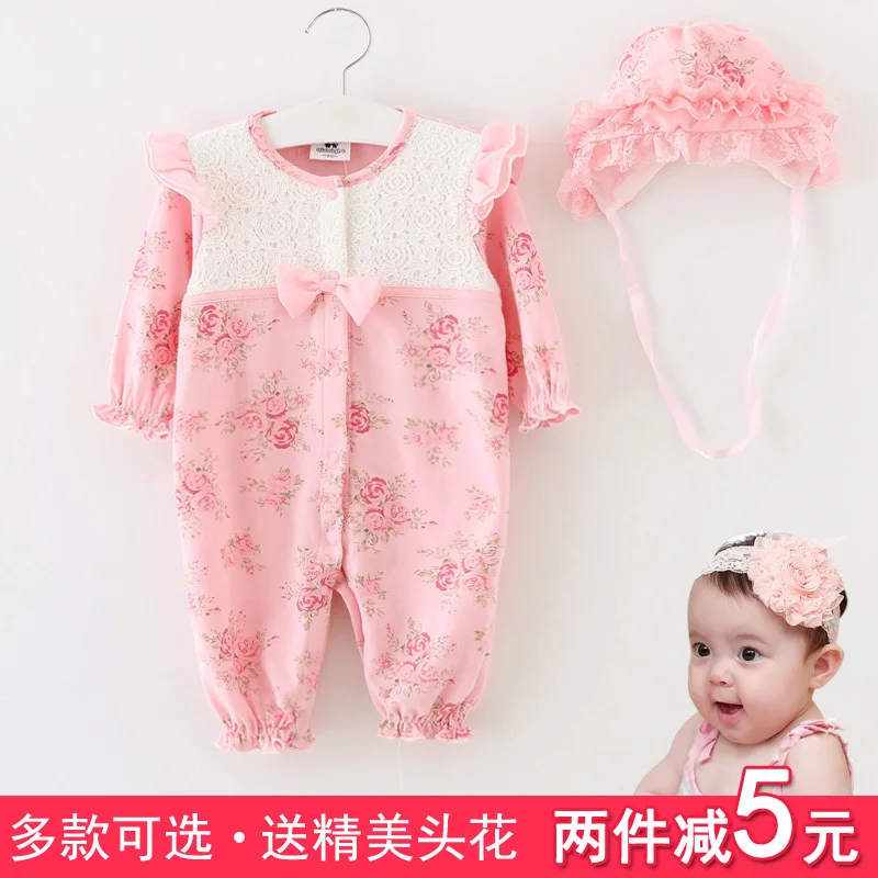 Для маленьких девочек Одежда для новорожденных Bebe хлопок кружевные цветы