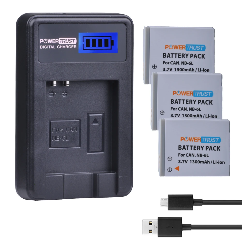 3 упаковки NB 6L 6LH NB6L батарея + ЖК Зарядное устройство USB для Canon IXUS 85 95 IS SX275 SX280 SX510