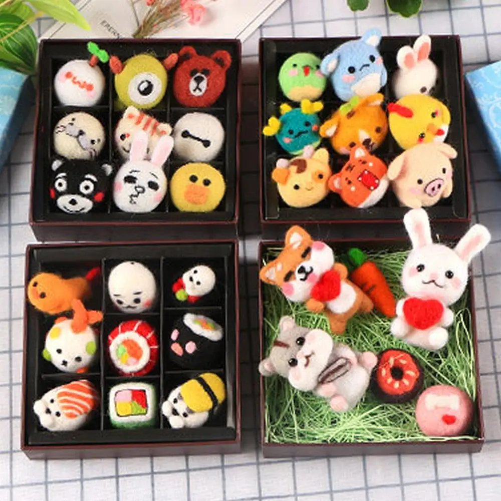 Новая мода DIY Войлок мультфильм Медведь Кролик кошка суши с материалом упаковка