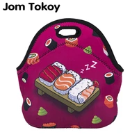 jom tokoy sushi thermal insulated 3d print lunch bags for women kids thermal bag lunch box food picnic bags tote handbags