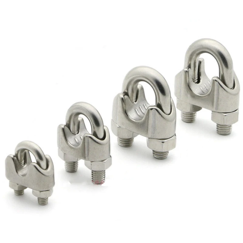 

U type Clamp Wire Clips M2/3/4/5/6/8/10/12/14mm Rope Clip Cable Bolts Rigging Hardware clamps 304 Stainless Steel