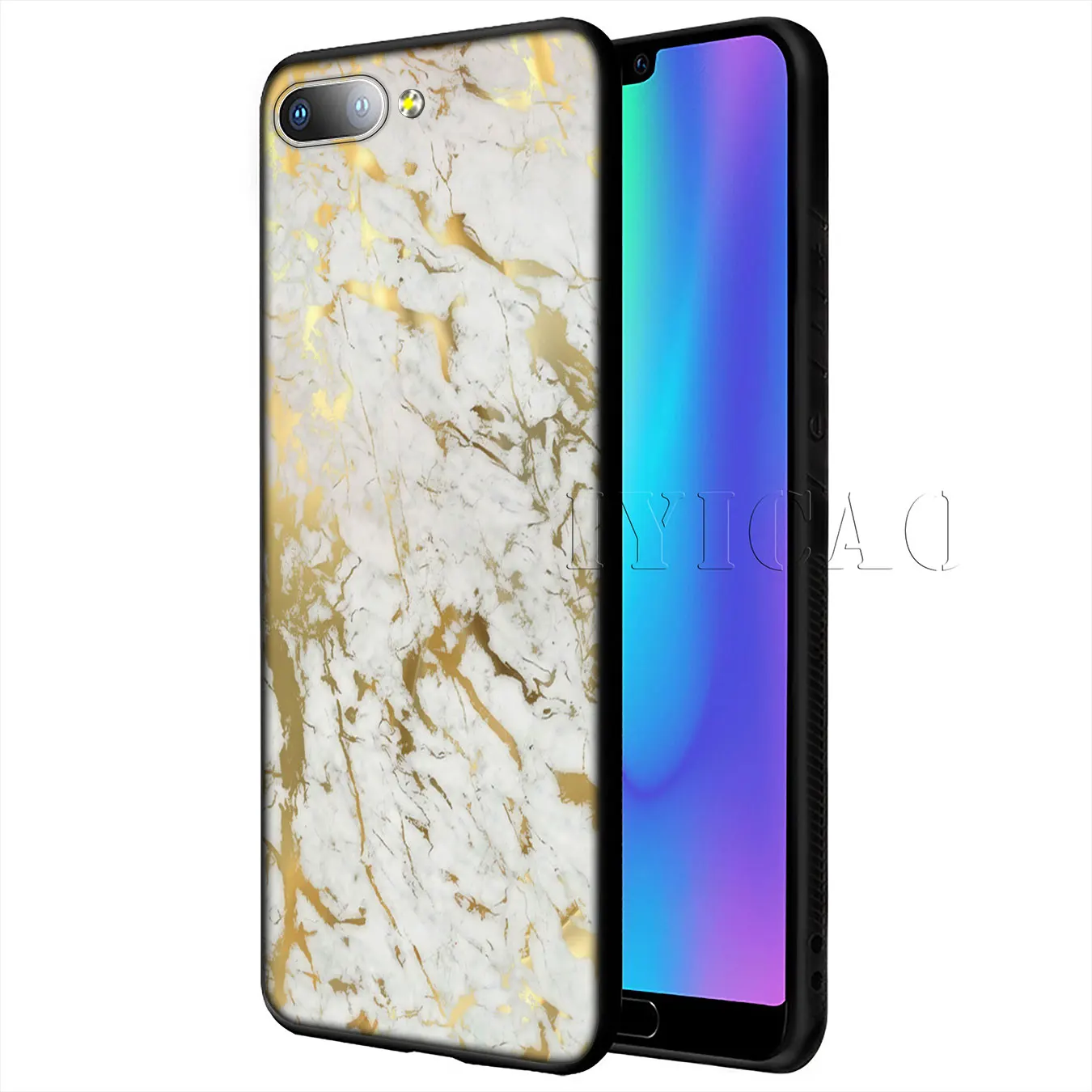 IYICAO Золотой Черный Белый Мраморный Мягкий силиконовый чехол для Huawei Y9 Y7 Y6 Prime 2019