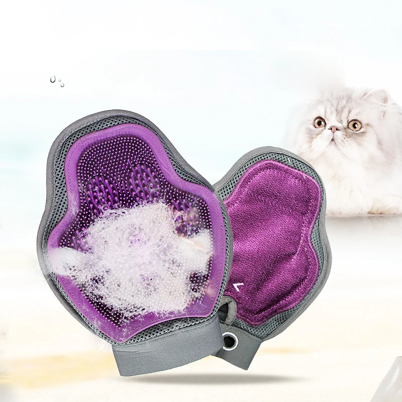 Силиконовые кошачьи перчатки гребень для волос Pet щетка мытья собаки эффективный