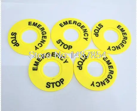 20 шт./лот кнопочная панель с рамкой для этикеток Кнопка аварийной остановки