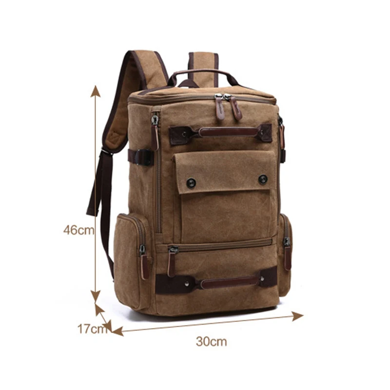 mens backpack vintage canvas backpack school bag mens travel bags large capacity backpack laptop backpack bag high qualit free global shipping