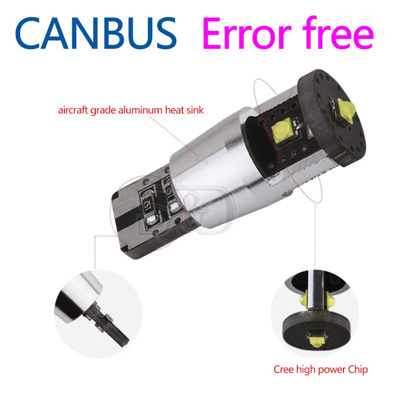 1 шт. чистый белый W5w T10 Светодиодные лампы 194 168 15 Вт Canbus чипы высокая мощность