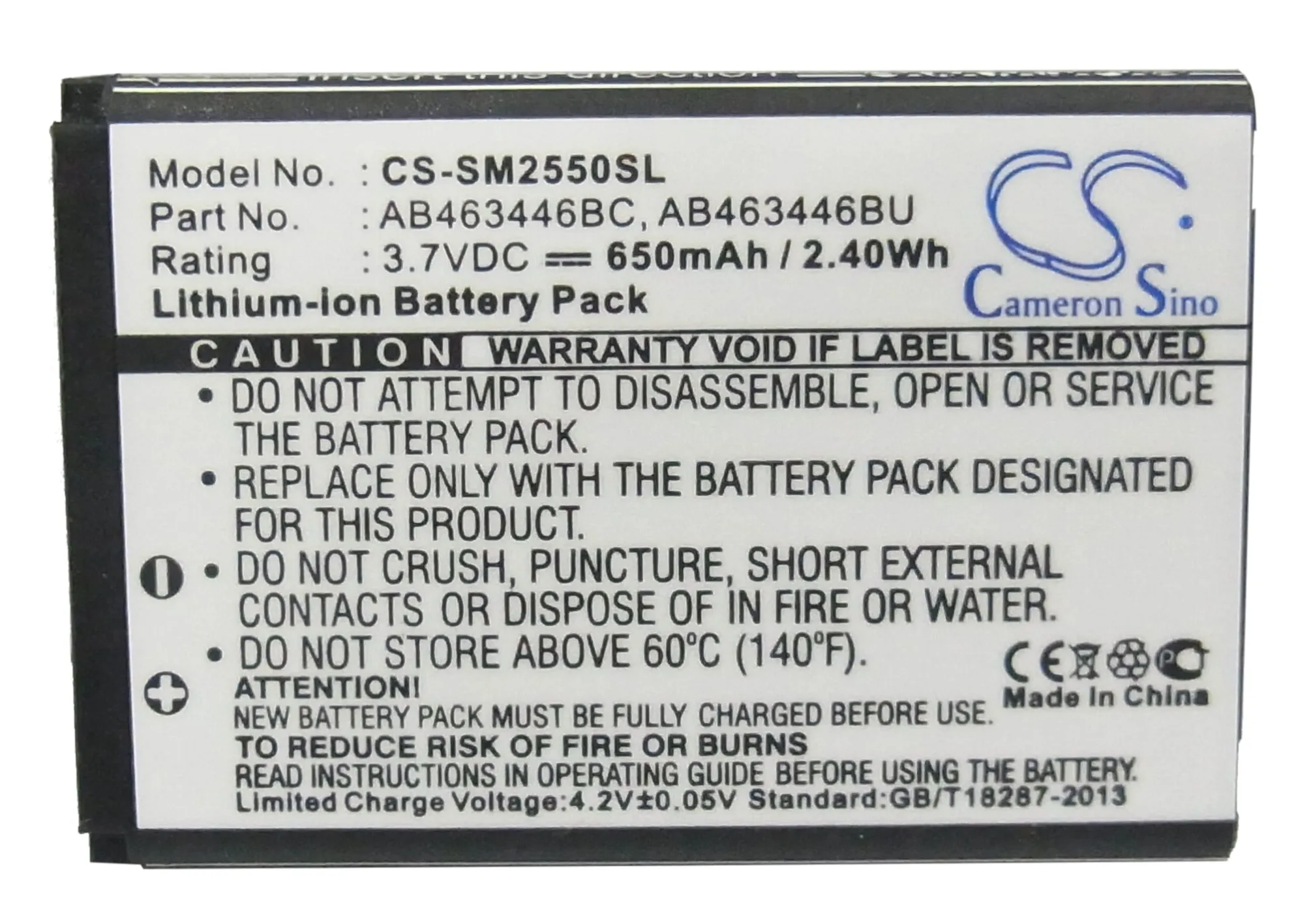 

Cameron Sino Battery for SAMSUNG Champ Diva Folder GT-C3300 GT-C330 GT-C3520 GT-C3750 GT-E1070