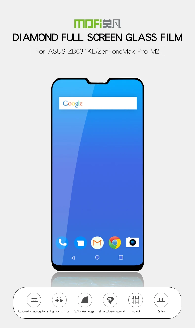 Для Asus Zenfone Max Pro M2 ZB631KL закаленное стекло MOFI полное покрытие экрана Закаленное стекло Защитная пленка 6,0''