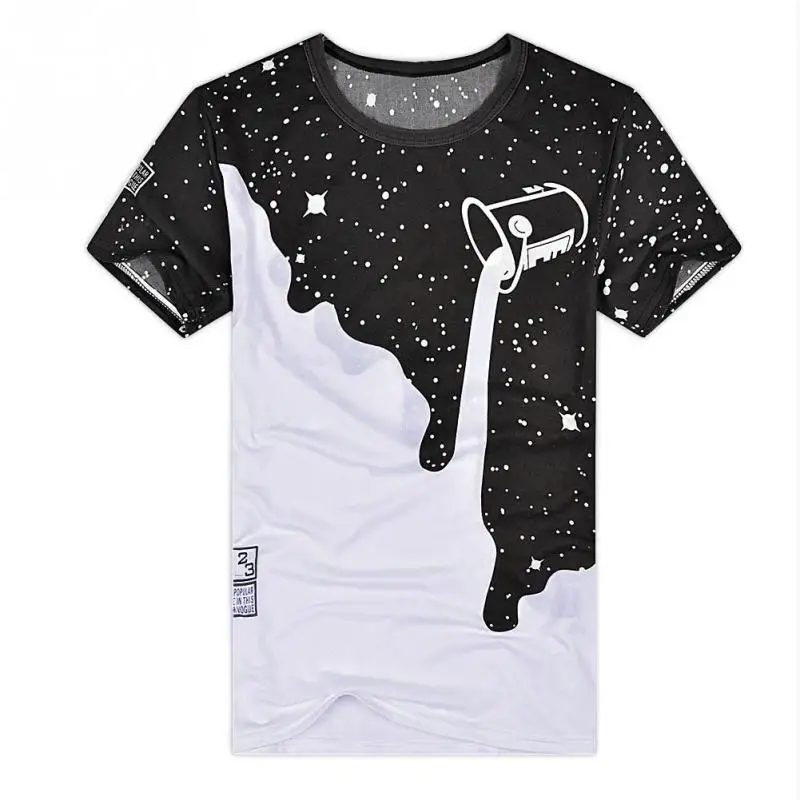 Мужская Летняя одежда повседневная хлопковая футболка с коротким рукавом и 3D
