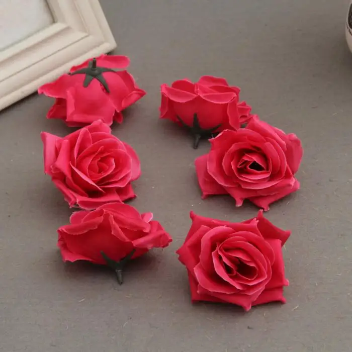 50 шт. Поддельные искусственного шелка роза цветок с головками бутоны DIY букет ДОМА Свадьба Декор для декора поставки 8 wxv по доступной цене