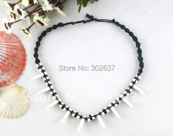 10 шт. модные вязаные ожерелья с бусинами в виде Зубов Акулы #20987|fashion necklace|necklace