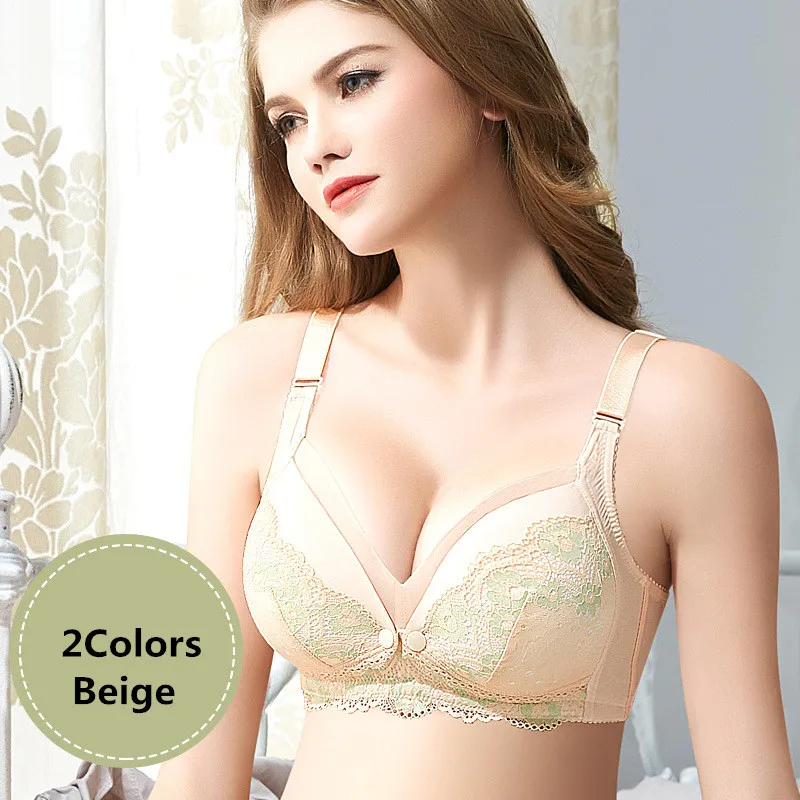 2Colors Beige Бюстгальтеры для кормящих матерей, собранные вместе для предотвращения провисания передних кнопок, хлопковый внутренний бюстгальтер для беременных женщин, бюстгальтер для грудного вскармливания - Цвет: 2Colors Beige