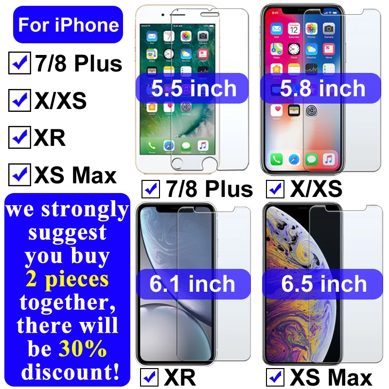 Закаленное стекло для iPhone X Xs защита экрана 7 Plus Aifon 8 пленка Max Armor 10 iPone Xr Защитная