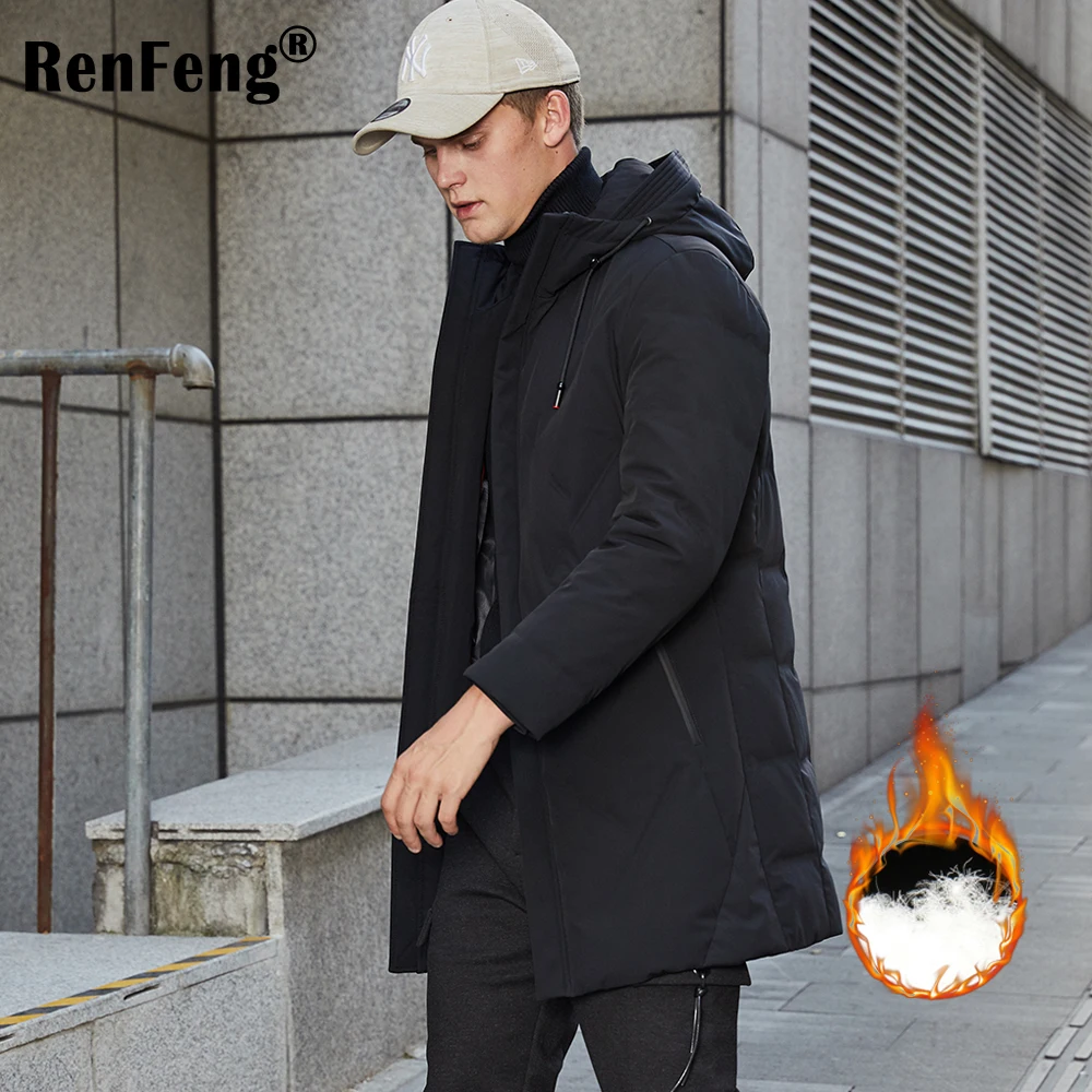 Мужская куртка-пуховик на 90% белом утином пуху теплая брендовая зимняя куртка