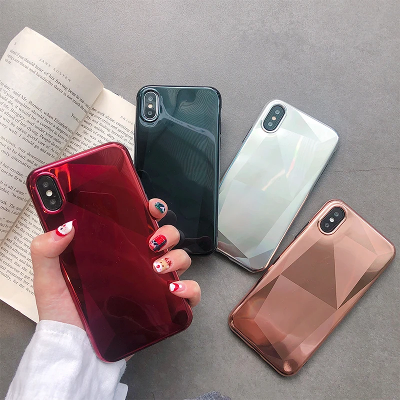 Зеркальные телефонные чехлы с кристальным покрытием чехол для iPhone 7 Блестящий