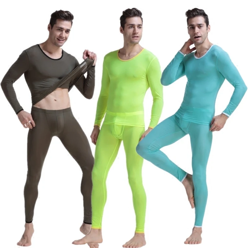 New Aibc men's underwear home viscose long johns tight sexy underwear fashion high-elastic long johns set