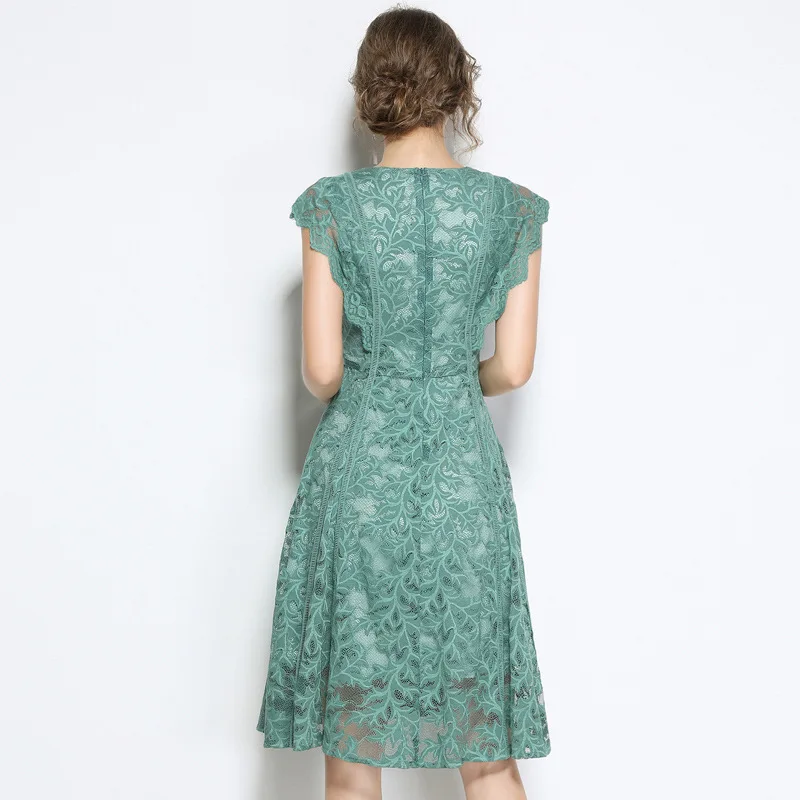 2018 New Arrival Elegant Summer Women Bohemian Dresses Lady Petal Sleeve O neck Dress Vestidos 3225 | Женская одежда