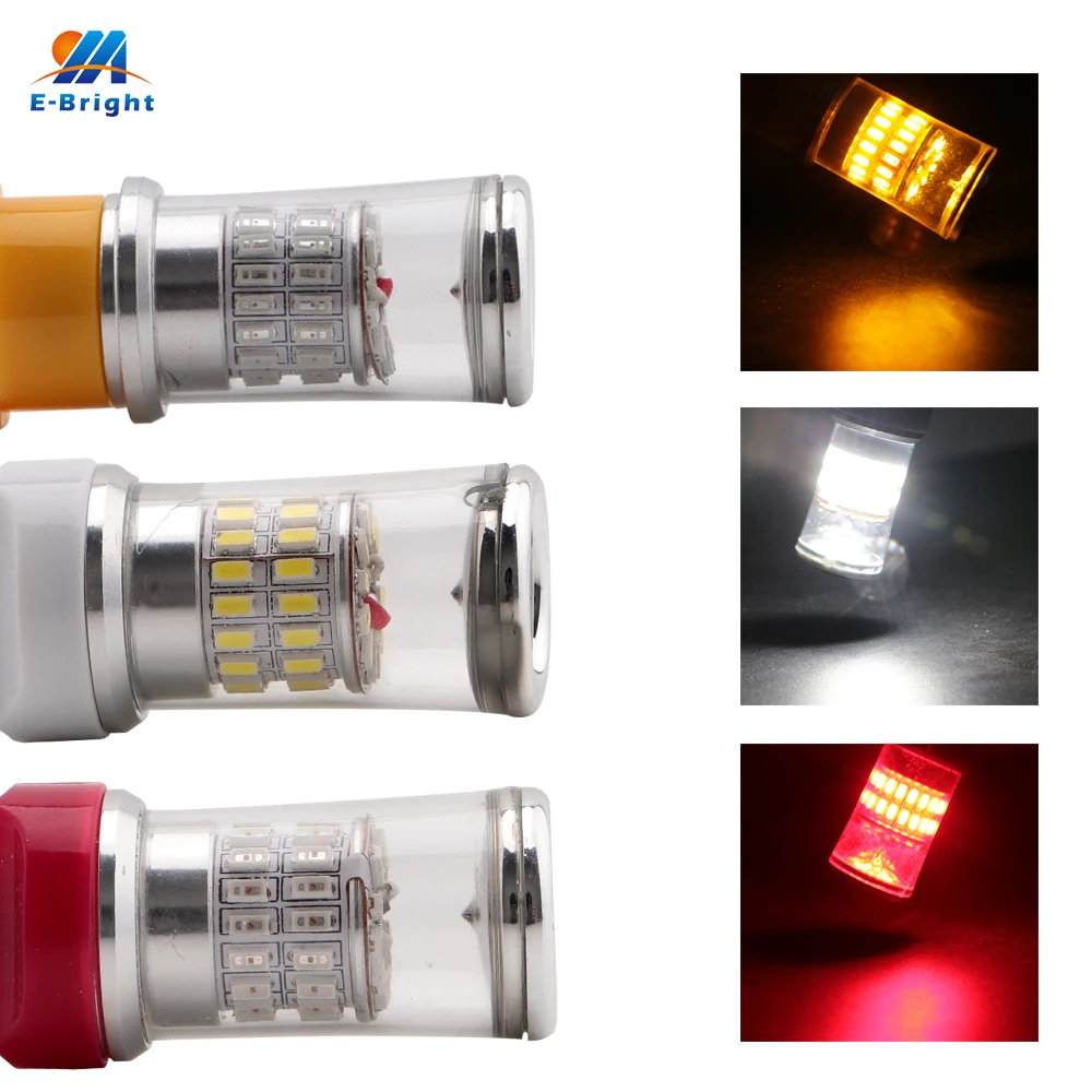2 шт. автомобильные светодиодсветодиодный лампы T25 3156 P27W 3157 P27/5W 3014 48 SMD 12 В 720